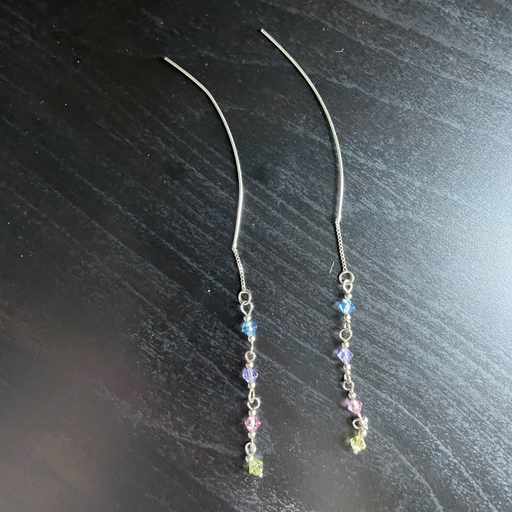 Sterling Silver Multi Color Crystal earrings ( 1999 )